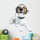 Dog Listening Music Wall Decal