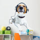 Dog Listening Music Wall Decal