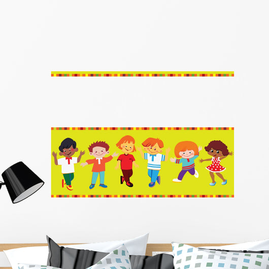 Happy Children Play Together Wall Mural
