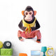 Vintage antique monkey isolated on white background Wall Decal