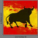 Bull over Spanish Flag Vector Background Wall Mural