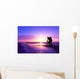 Mountain Biker on Beach and Sunset Wall Mural