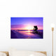 Mountain Biker on Beach and Sunset Wall Mural