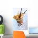 Cold coffee drink with ice and splashes Wall Mural