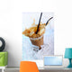 Cold coffee drink with ice and splashes Wall Mural