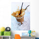 Cold coffee drink with ice and splashes Wall Mural