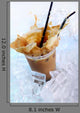Cold coffee drink with ice and splashes Wall Mural