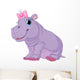 Cartoon baby Hippo girl Wall Decal