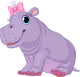 Cartoon baby Hippo girl Wall Decal