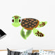 Sea Animal Decals - Cute Cartoon Sea Turtle Wall Decal