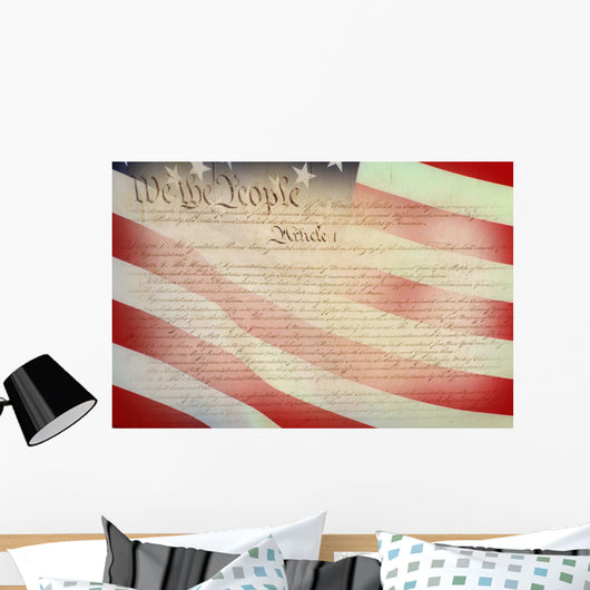 American Constitution with Flag Wall Mural