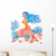 Beautiful Mermaid Vector Illustration Wall Decal