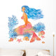 Beautiful Mermaid Vector Illustration Wall Decal