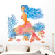 Beautiful Mermaid Vector Illustration Wall Decal