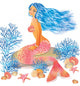 Beautiful Mermaid Vector Illustration Wall Decal