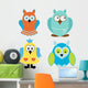 colorful owl birds Wall Decal