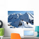 Hikers on Snow-Covered Mountain Wall Decal