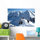 Hikers on Snow-Covered Mountain Wall Decal