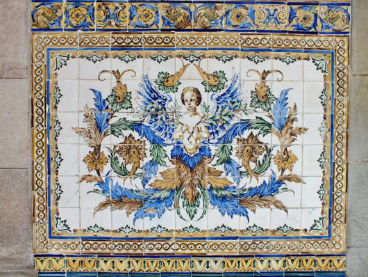 Decorated Ceramic Tiles Wall Mural
