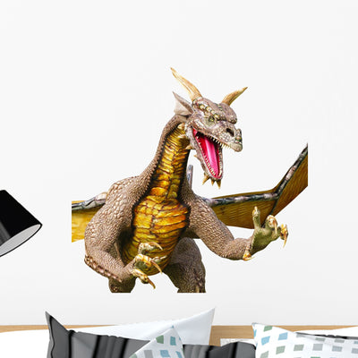 Dragon near Attack Wall Decal shown on a wall
