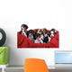 Nine Small Beagle Puppies in Basket Wall Decal