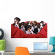 Nine Small Beagle Puppies in Basket Wall Decal