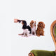 three Sitting Dog Grooming in Wall Decal