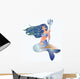 Mermaid with Trident Vector Wall Decal