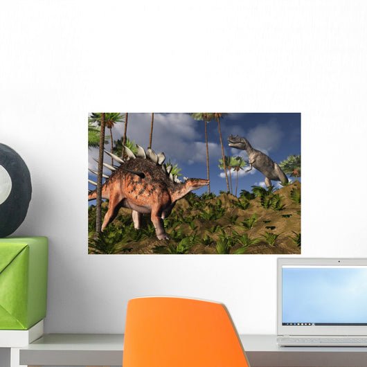 Kentrosaurus and Ceratosaurus 3D Wall Mural
