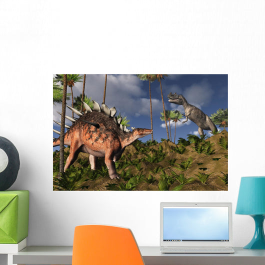 Kentrosaurus and Ceratosaurus 3D Wall Mural