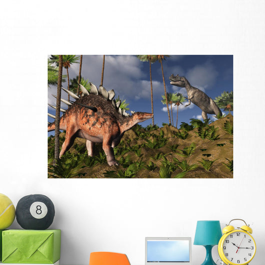 Kentrosaurus and Ceratosaurus 3D Wall Mural