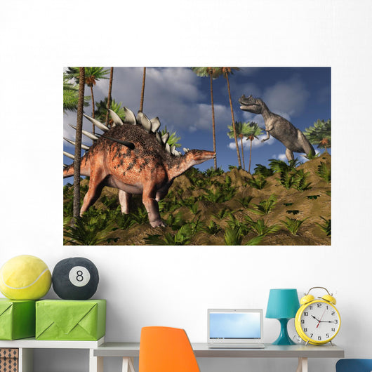 Kentrosaurus and Ceratosaurus 3D Wall Mural