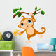 Baby Monkey on a Tree Wall Decal