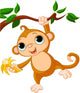 Baby Monkey on a Tree Wall Decal