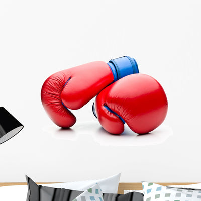 Boxing Gloves Wall Decal shown on a wall