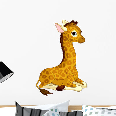 Giraffe Calf shown on a wall