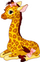 Giraffe Calf with bow Wall Mural