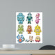 cartoon robot icon set Wall Decal