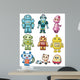 cartoon robot icon set Wall Decal