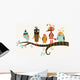 Five Funny Birds Wall Decal
