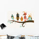 Five Funny Birds Wall Decal