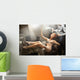Young woman posing in hairdresser room Wall Mural