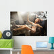 Young woman posing in hairdresser room Wall Mural