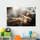 Young woman posing in hairdresser room Wall Mural