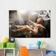 Young woman posing in hairdresser room Wall Mural
