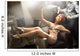 Young woman posing in hairdresser room Wall Mural