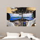 Pilots in the plane cockpit and island Wall Mural