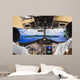 Pilots in the plane cockpit and island Wall Mural