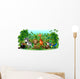 Wild Jungle Animals Wild Animals Background-Vector Wall Decal
