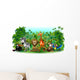 Wild Jungle Animals Wild Animals Background-Vector Wall Decal